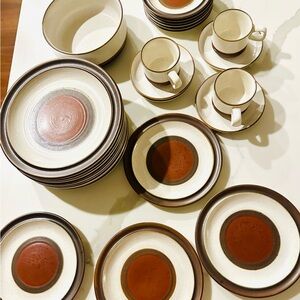 Denby Brown and Cream Dinnerware Set